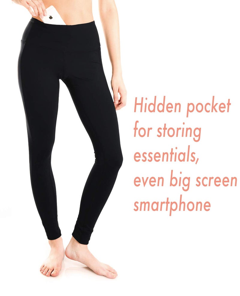 Yogipace Women's Tall High Waisted Extra Long Yoga Leggings,Ankle Length Workout Pants,31",Black,Size XL - Image 5